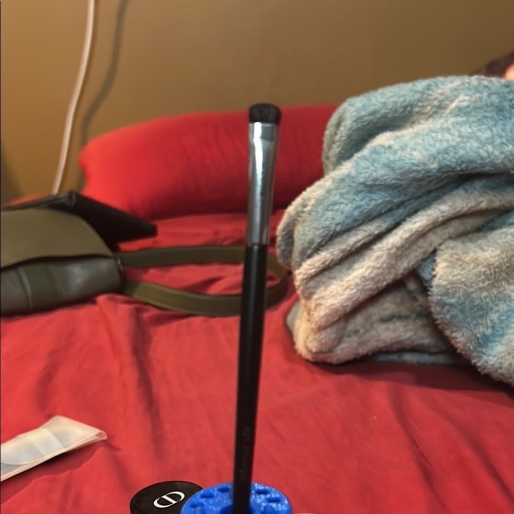 Black Makeup Brush with Silver Accent